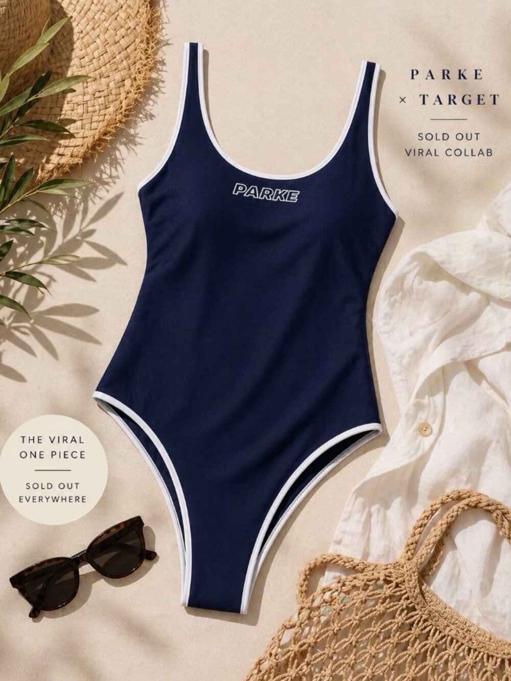 Parke x Target Navy One Piece Swimsuit | Size S | Viral Gen Z Bathing Suit